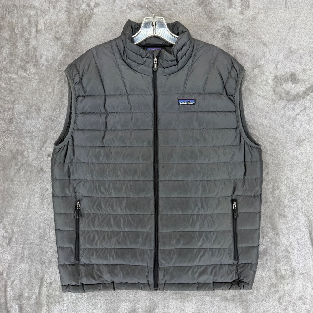 Patagonia Mens Down Sweater Vest Grey Full Zip Puffer 84621FA11 Size L‎